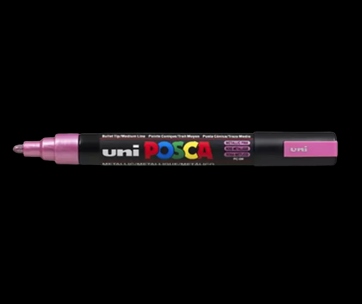 UNI POSCA PC-5M METALLIC PINK MARKER ART GRAFFITI 4902778113585 SKETCH DRAW ARTISTE TAG SHOP PRO SHOP DECORATION COMASOUND KARTEL CSK ONLINE