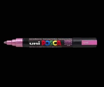 UNI POSCA PC-5M METALLIC PINK MARKER ART GRAFFITI 4902778113585 SKETCH DRAW ARTISTE TAG SHOP PRO SHOP DECORATION COMASOUND KARTEL CSK ONLINE