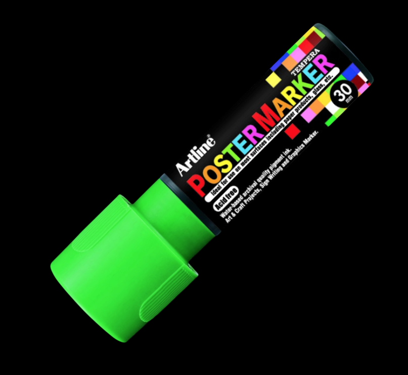 ARTLINE POSTER MARKER 30 MM 4974052852329 FLUO GREEN MARQUEUR ART ARTIST DIY GRAFFITI TAG SKETCH BODYPAINTING COMASOUND KARTEL CSK ONLINE