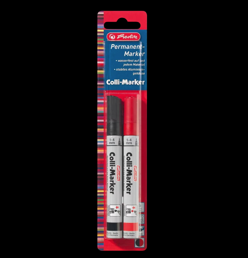 HERLITZ PERMANENT MARKER PACK BLACK RED 4008110370392 SET PACK DIY ART HOME MORE  DRAW CD GRAFFITI EGGSHELL STICKER COMASOUND KARTEL CSK ONLINE