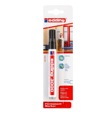 EDDING 3000 PERMANENT MARKER BLACK SHOP STORE TAG DECO ART DRAW CHILDREN DIY GRAFFITI COMASOUND KARTEL CSK ONLINE