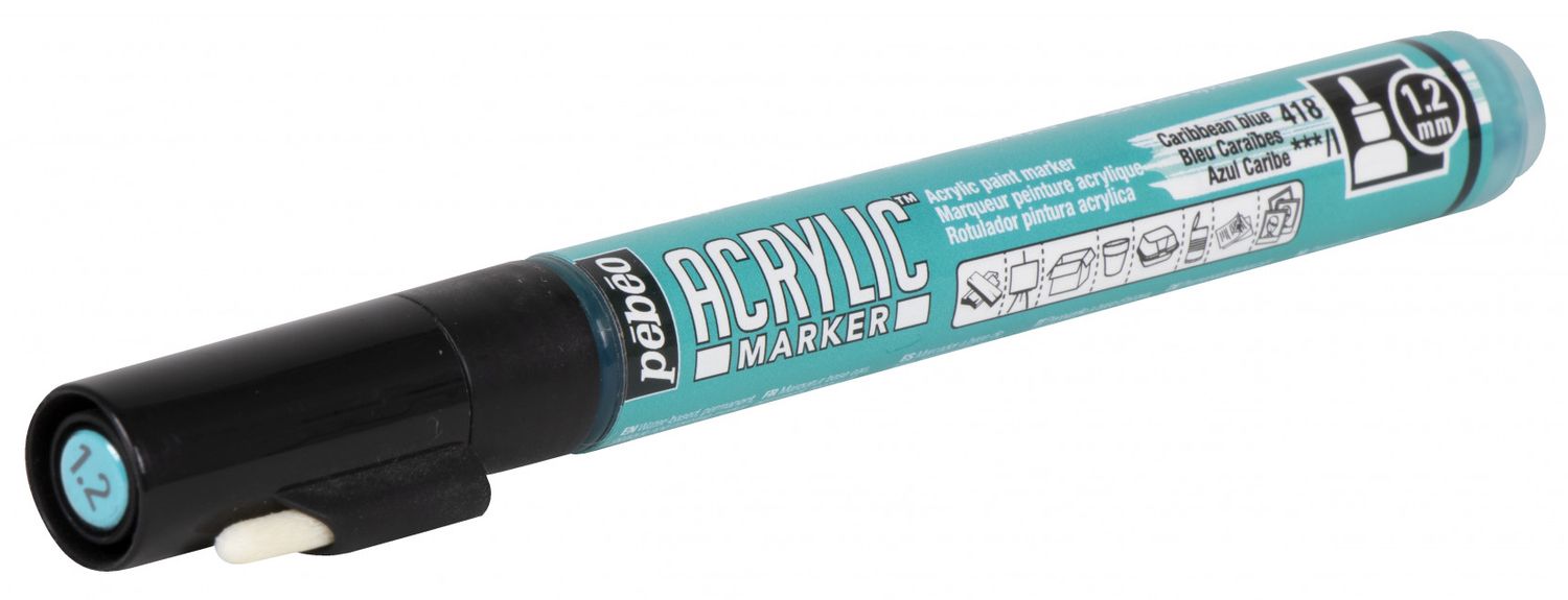 PEBEO ACRYLIC MARKER 3167862057188 CARIBBEAN BLUE CANVAS DIY COLOR CUSTOM GRAFFITI TAG STREET ART ARTIST WRITING DRAW COMASOUND KARTEL CSK ONLINE