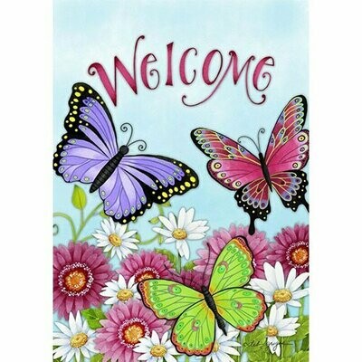 Garden Flag - Welcome Butterfly
