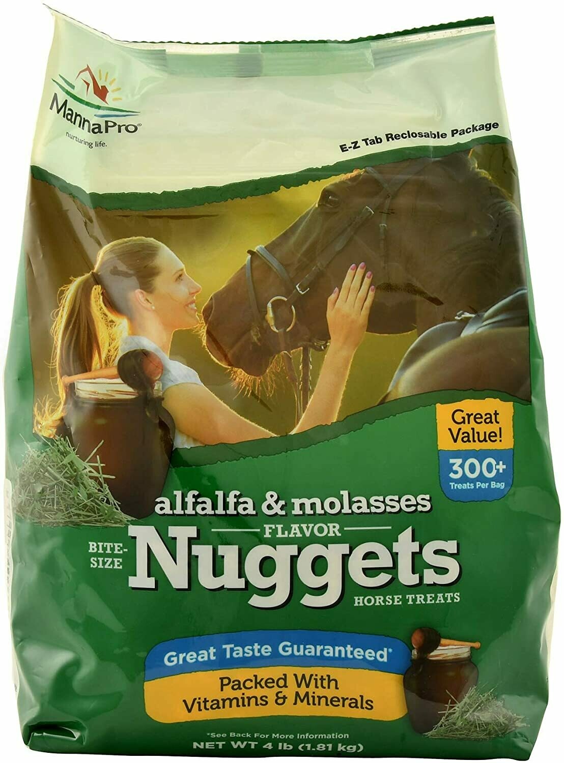 Manna Pro Bite Size Nuggets- Alfalfa & Molasses- 4 lbs
