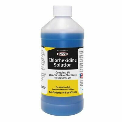 Durvet Chlorhexidine 2% Solution- 16oz