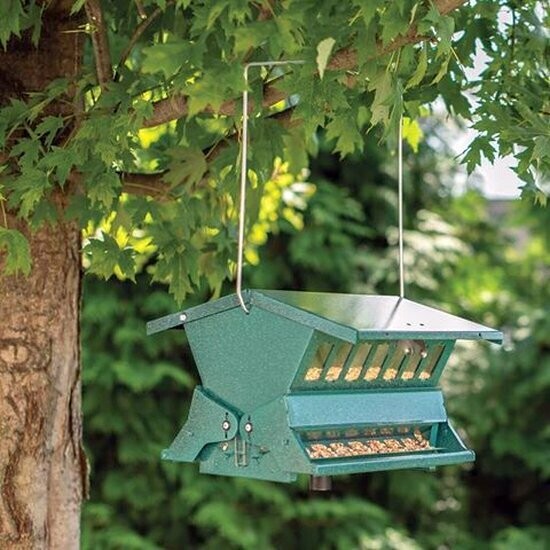Green Squirrel Resistant Feeder