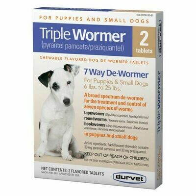 Triple Wormer- Small Dogs 2CT
