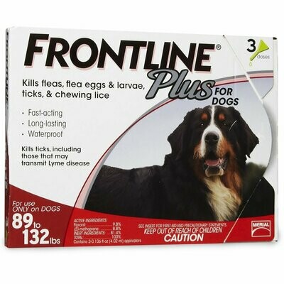 Frontline Plus for Dogs- 89-132lbs