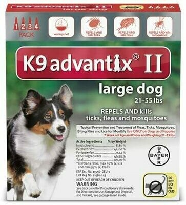 K9 Advantix II Large Dog- 21-55lbs