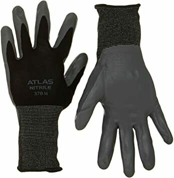Nitrile Tough Work Glove- Large- Black