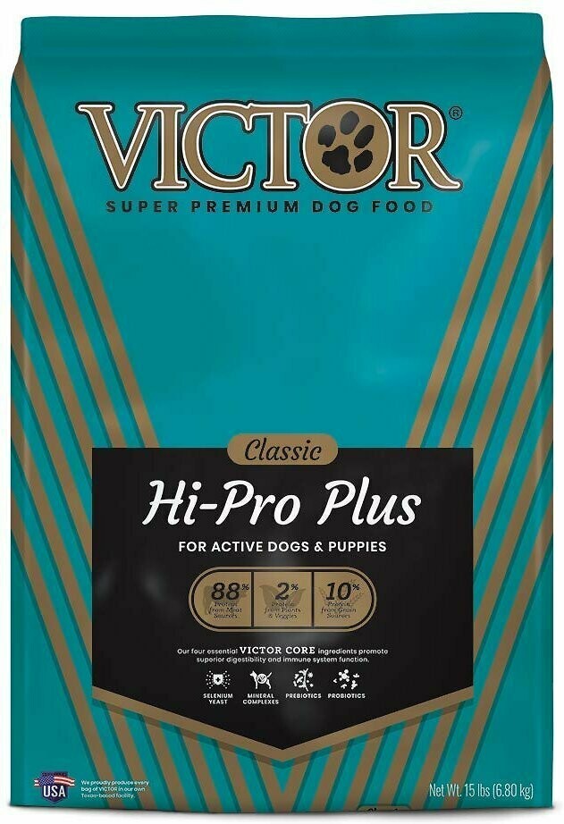​Victor Hi-Pro Plus Formula Dry Dog Food- 15lbs