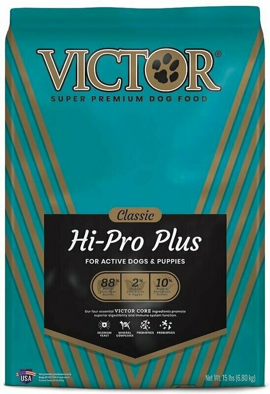 ​Victor Hi-Pro Plus Formula Dry Dog Food- 15lbs