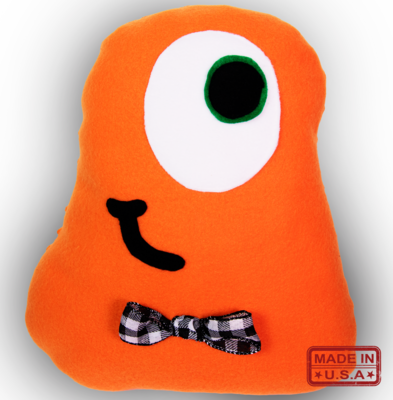 Orange Desk Monster with Bowtie &amp; Bumpy Back