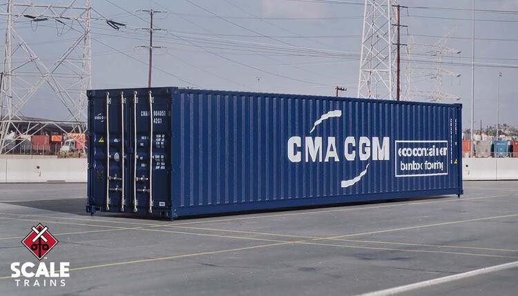 Scaletrains Operator HO CIMC 40’ Modern Angled Container, CMA CGM ...