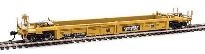 Walthers Mainline - Thrall Rebuilt 40' Well Car - Trailer-Train DTTX #53038 (Yellow & black, Black & White Logo)