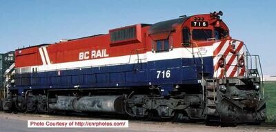 Bowser Executive HO MLW M630 - w/DCC & Sound - BC Rail (Red White Blue Hockey Stick) : #716