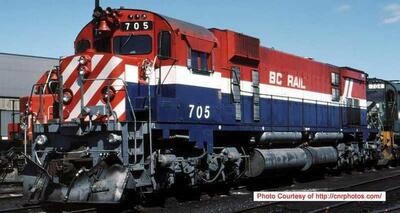 Bowser Executive HO MLW M630 - w/DCC & Sound - BC Rail (Red White Blue Hockey Stick) : #705