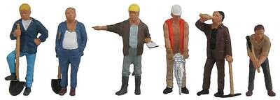 Walthers SceneMaster HO Construction Workers - pkg(6)