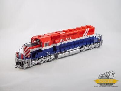 Bowser Executive HO GMD SD40-2 - w/DCC & Sound - BC Rail (Hockey Stick; red white blue) : #765