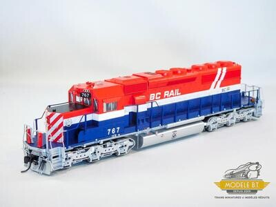 Bowser Executive HO GMD SD40-2 - w/DCC & Sound - BC Rail (Hockey Stick; red white blue) : #767