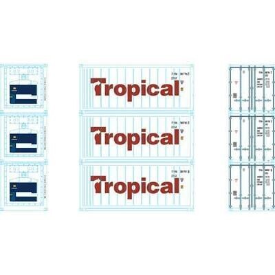 Athearn HO RTR 20' Reefer Container, Tropical (3)