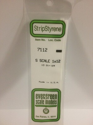 Evergreen StripStyrene S Scale 1x12 10 Strip