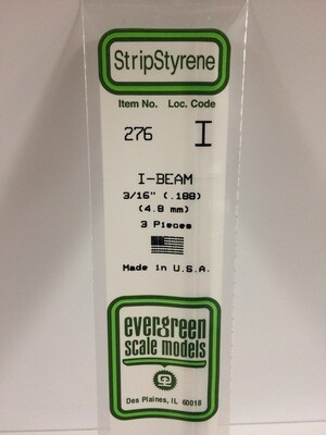 Evergreen Styrene I Beam 3/16" (.188")