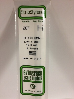 Evergreen Styrene H-Column 1/4" .250"