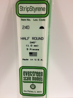 Evergreen Styrene Half Round .040"