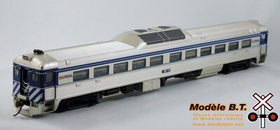 Rapido Trains Budd RDC-1 Phase 2 - Sound & DCC -- BC Rail BC-10 (stainless white blue red)