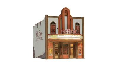 Woodland Scenics HO Theatre w/Lights - Built & Ready Landmark Structures - Assembled - 4-5/32 x 5-1/8 x 5-1/8 10.4 x 13 x 13.2 cm