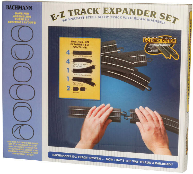 Bachmann HO E-Z Track Expander Set - Steel Rail &amp; Black Roadbed