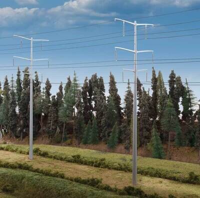 Walthers Cornerstone Modern High Voltage Transmission Towers - Kit - Poles stand 9-3/4" 24.7cm tall each