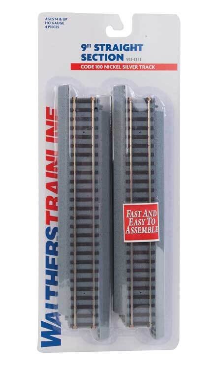 Walthers Trainline HO Power-Loc Code 100 Nickel Silver 9&quot; Straight (4)