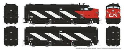 Rapido Trains HO MLW FPA-2u & FPB-2u: CNR Wet Noodle : #6758 & 6858 w/ DCC & Sound ESU LokSound