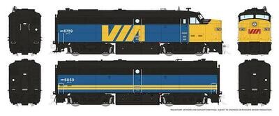 Rapido Trains HO MLW FPA-2u & FPB-2u: VIA Rail : #6759 & 6859 w/ DCC & Sound ESU LokSound