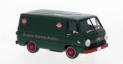 Brekina HO 1964 Dodge A 100 Cargo Van - Railway Express Agency (green, red)