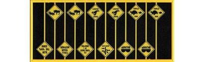Tichy Train Group HO Funny Warning Signs - Set 2: 12 Signs, 8 Styles