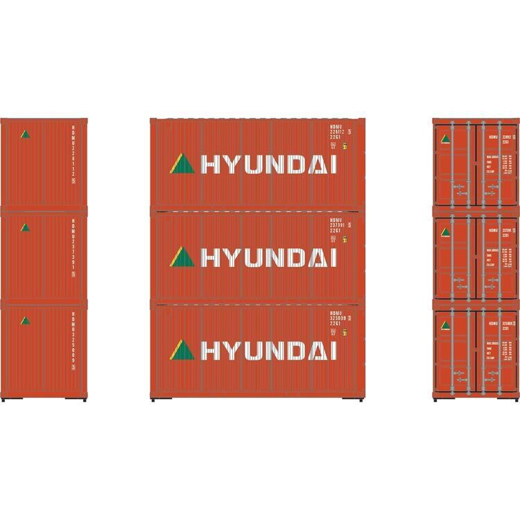 Athearn Ready To Roll HO 20&#39; Corrugated Container, Hyundai / HDMU #2 (3)