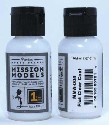 Mission Models Water-Based Acrylic Paint 1oz 29.6ml - MMA-004 Flat Clear Coat