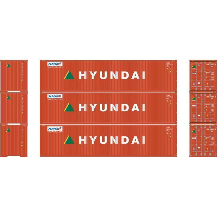 Athearn Ready To Roll HO 40&#39; Corrugated Container, Hyundai (3)