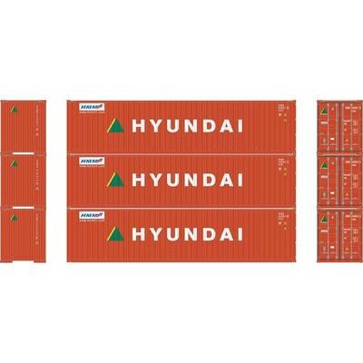 Athearn Ready To Roll HO 40' Corrugated Container, Hyundai (3)
