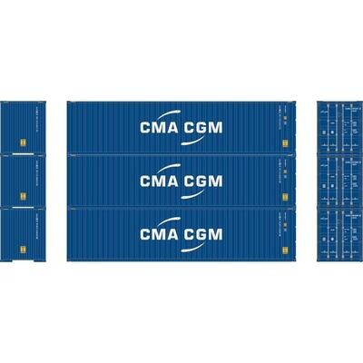 Athearn Ready To Roll HO 40' Corrugated Container, CMA CGM / ECMU (3)