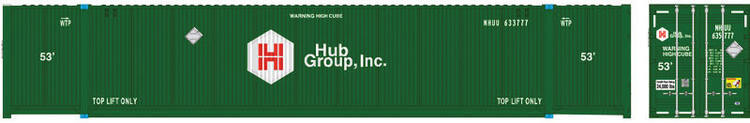Atlas Master Line HO CIMC 53&#39; Corrugated Container 3-Pack - HUB Group NS Set #7