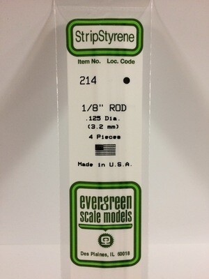 Evergreen Styrene Rod 1/8" .125"