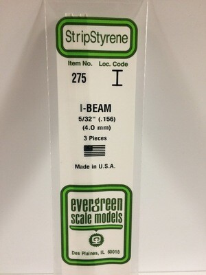 Evergreen Styrene I-Beam 5/32" .156"