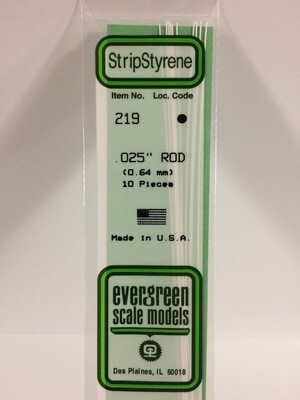 Evergreen Styrene Rod .025"