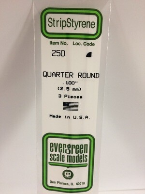 Evergreen Styrene Quarter Round .100"