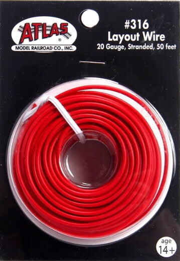 Atlas 20 AWG Stranded Wire 50&#39; - Red