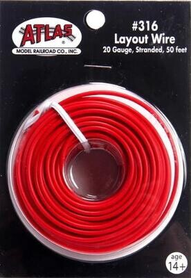 Atlas 20 AWG Stranded Wire 50' - Red